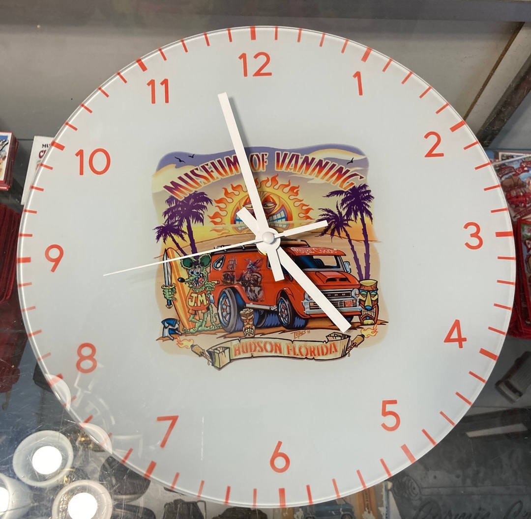 12" Round White Glass Clock