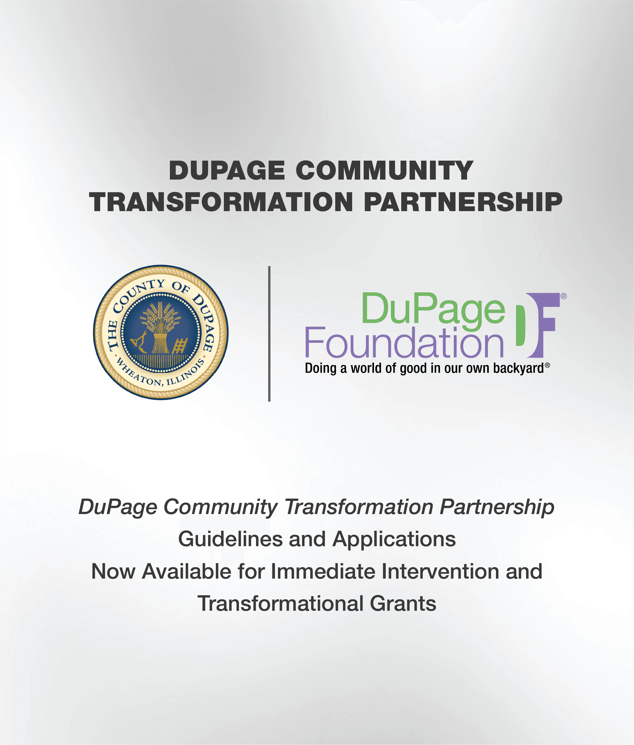 DuPage Community Transformation Partnership Releases Grant Guidelines