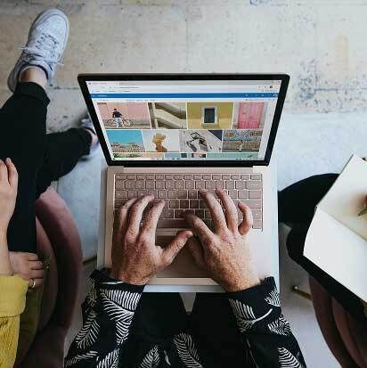 Hands on Laptop (Overhead Camera Angle)