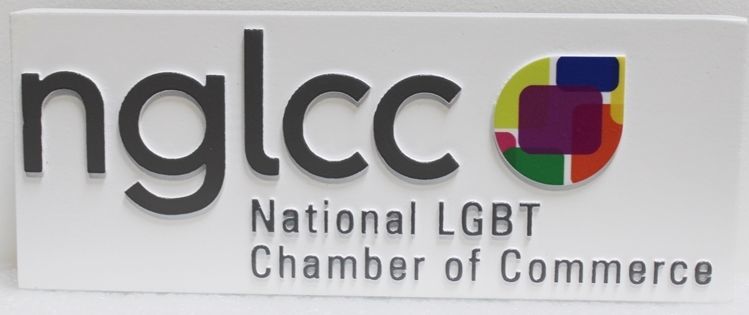 SA28862 - Carved Raised Relief HDU  sign made for National LGBT Chamber of Commerce