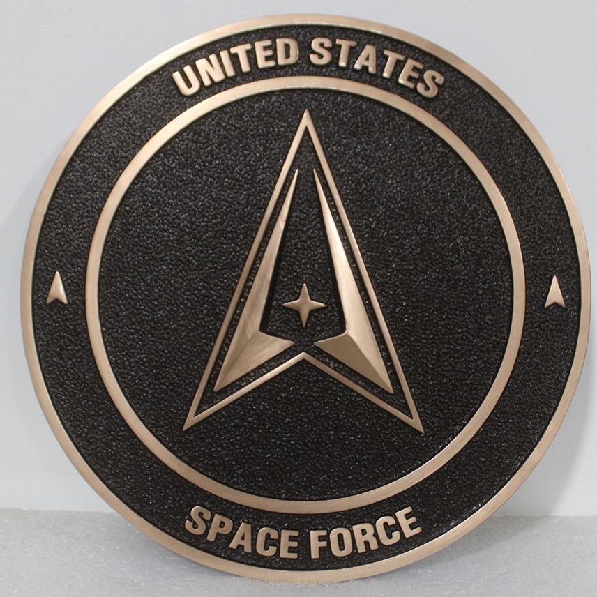 IP-1268 - Carved Wall Plaque of the  Emblem of the US Air Space Force, Bronze-plated