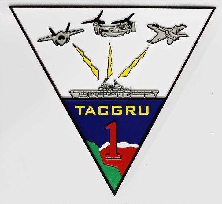 JP-1565- Carved Emblem for Navy TACGRU ONE Operations, 2.5-D  Artist Painted