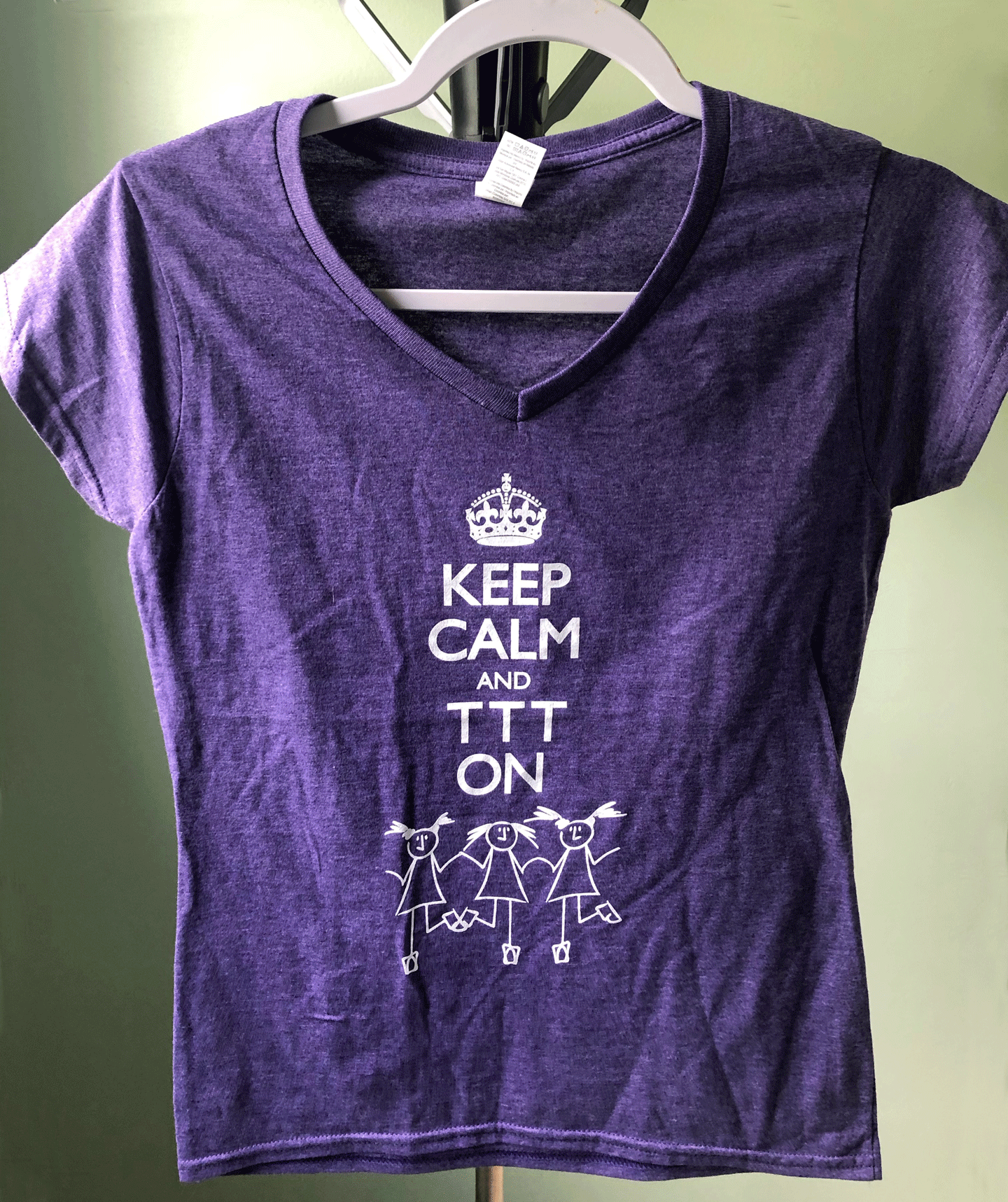 Purple V-neck T-shirt (Adult)   (IA-GV)