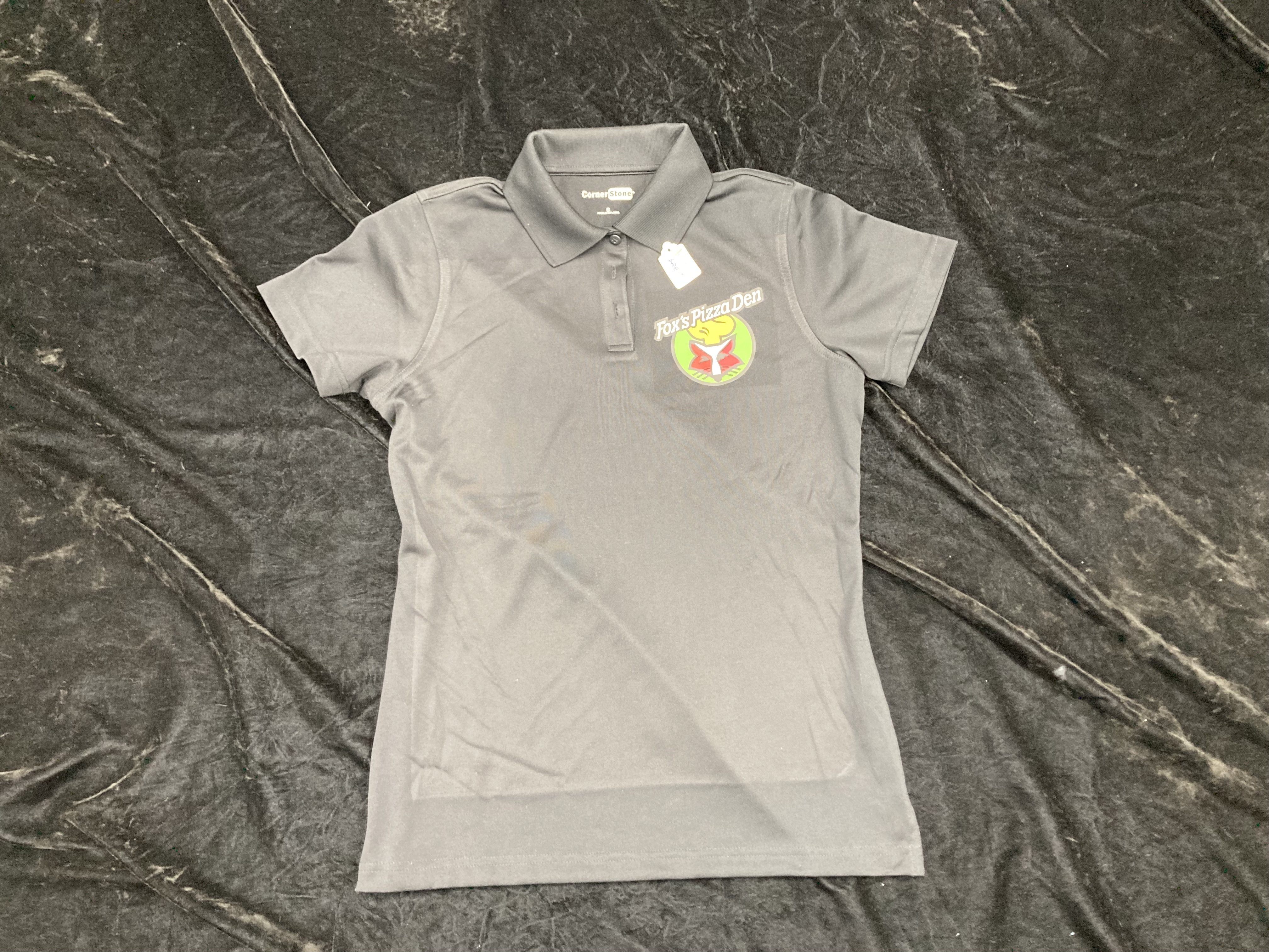 SALE Fox's Logo - LADIES Small Black Polo