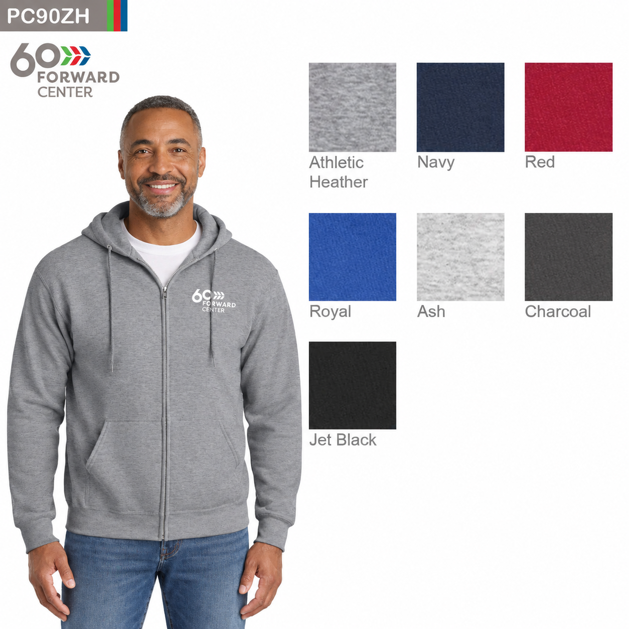 Port & Co™ Essential Fleece Full-Zip Hooded Sweatshirt
