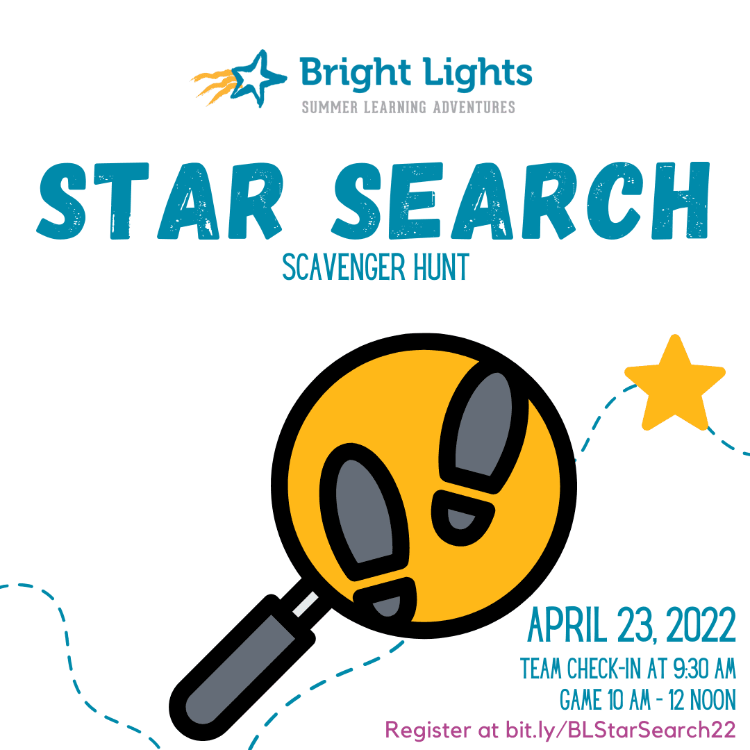 Star Search magnifying glass logo with event date