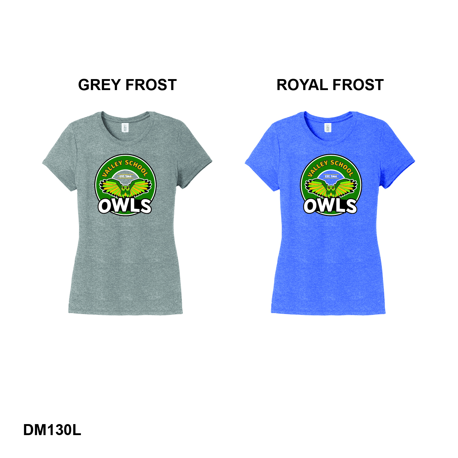 VALLEY SCHOOL OWLS CIRCLE LOGO - District® Women’s Perfect Tri® Tee