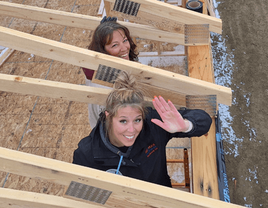 Addison and her mom building her house