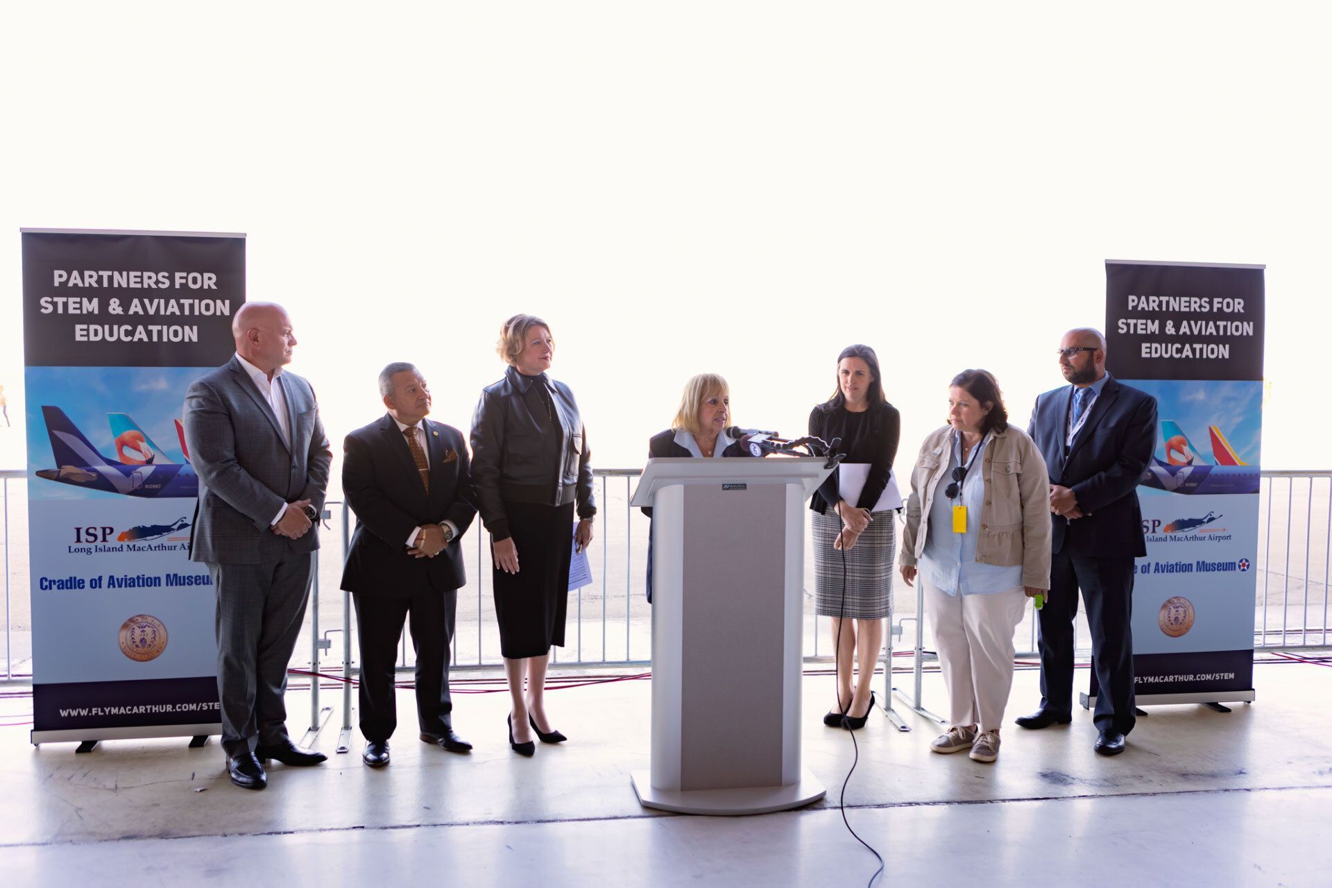 Press Conference for Education Partnership between Town of Islip, Long Island MacArthur Airport and Cradle of Aviation Museum 