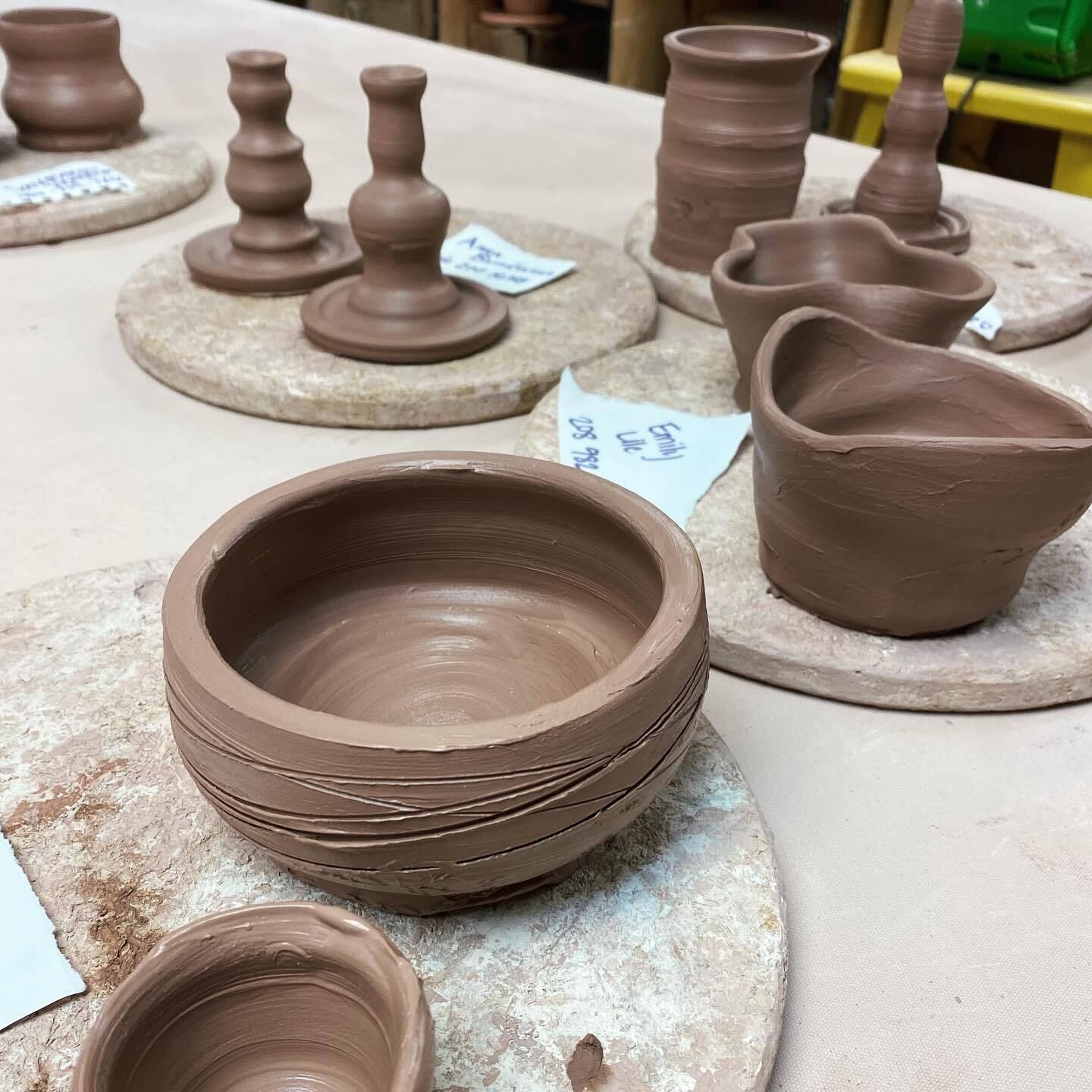 Student work in the Clay Studio