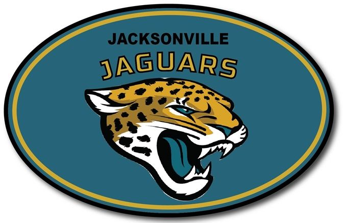 WP-1200 - Carved Wall Plaque of Logo for Jacksonville Jaguars, NFL,  Artist Painted
