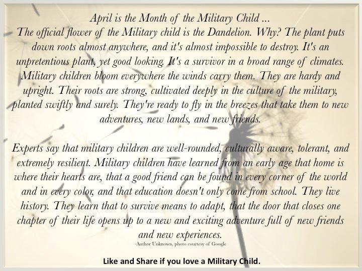 The Dandelion: The Flower of the Military Child