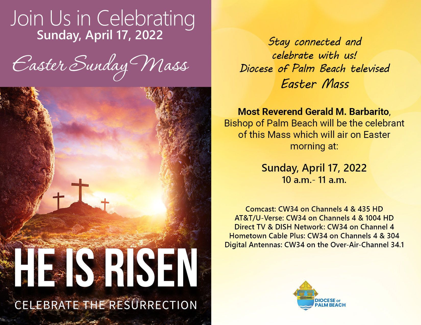 Our Easter Sunday TV Mass Events News Diocese of Palm Beach