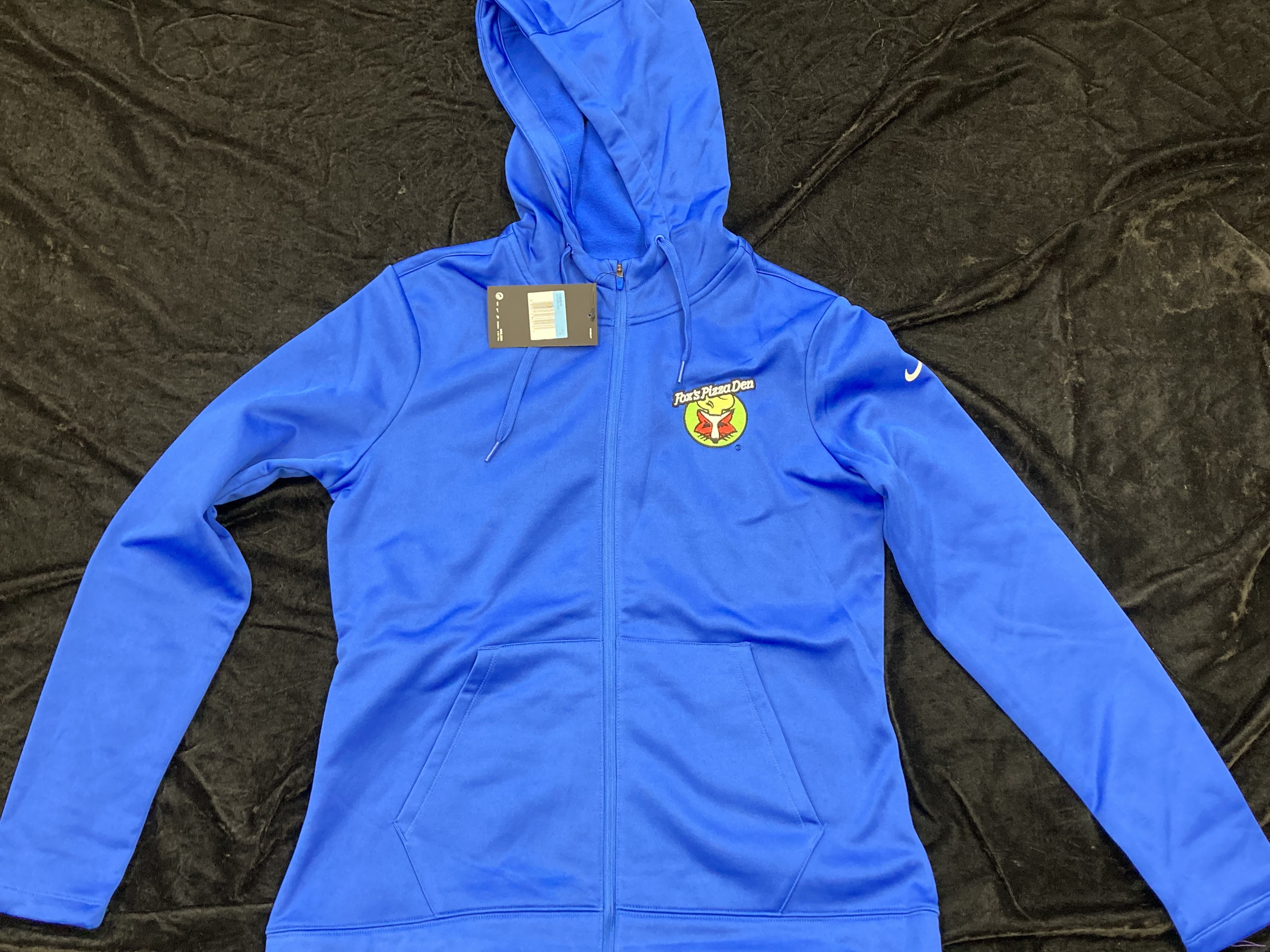 SALE Fox's Logo - LADIES Medium Blue Zip-Up Hoodie