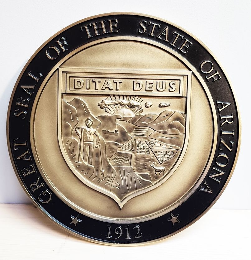 BP-1008A - Carved 3-D Plaque of the Great Seal of the State of Arizona