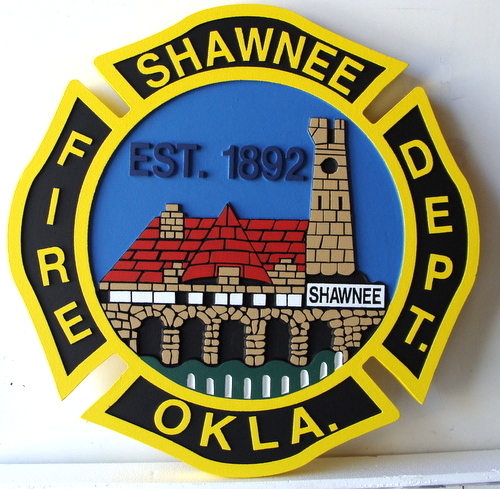 CB5580 - Firefighter Badge, Multi-level Relief
