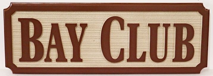 L21956 - Carved and Sandblasted HDU Sign for "Bay Club"
