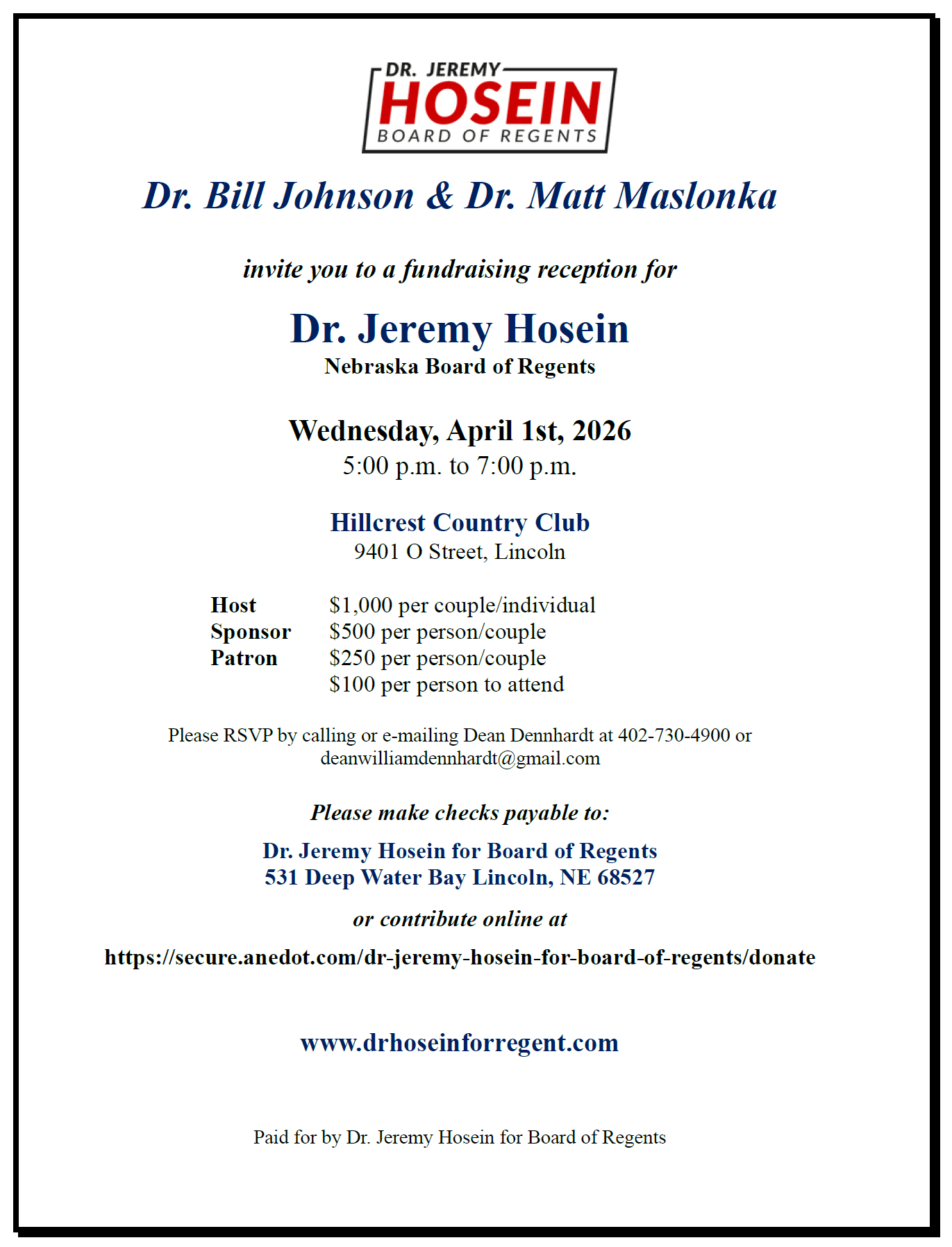 Fundraiser Reception