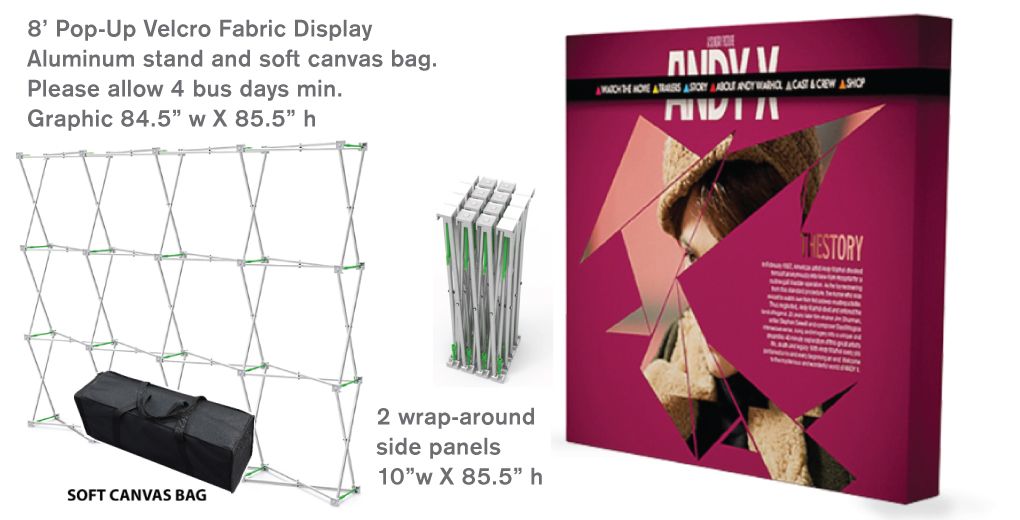 8x8 Pop Up Velcro Fabric Display