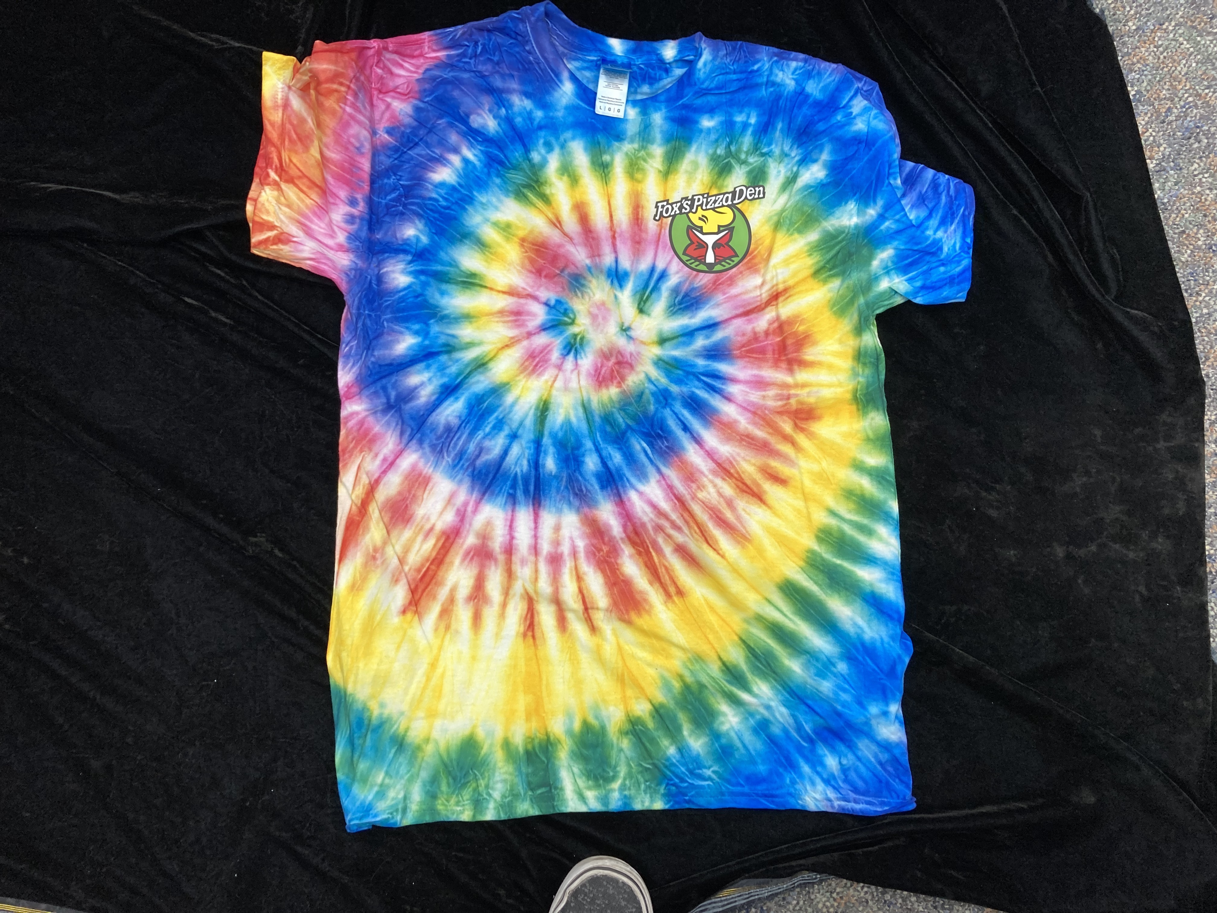 SALE Fox's Logo - Large Light Rainbow Tie Dye Short Sleeve