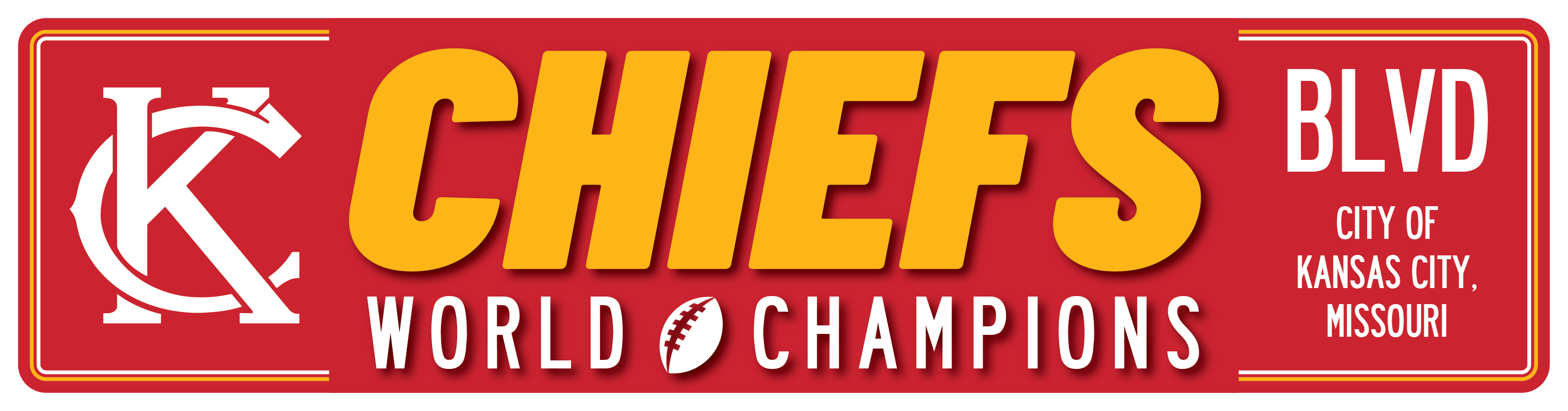 KC Chiefs World Champions Blvd - 6"x23"