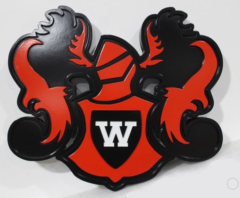 WP-1231 - Carved  2.5-D Multi-Level Plaque of the Logo for a High School Football Team