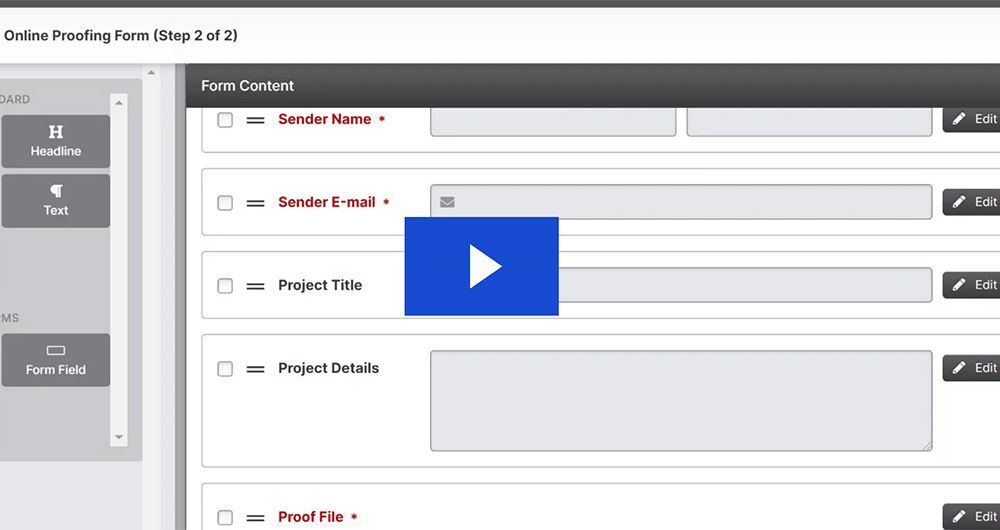 Online Proofing: Create a Custom Proofing Form