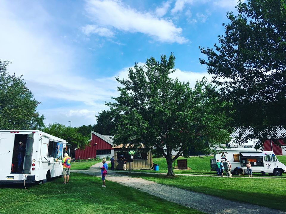 Food trucks on the grounds in front of the Somerset Historical Center
