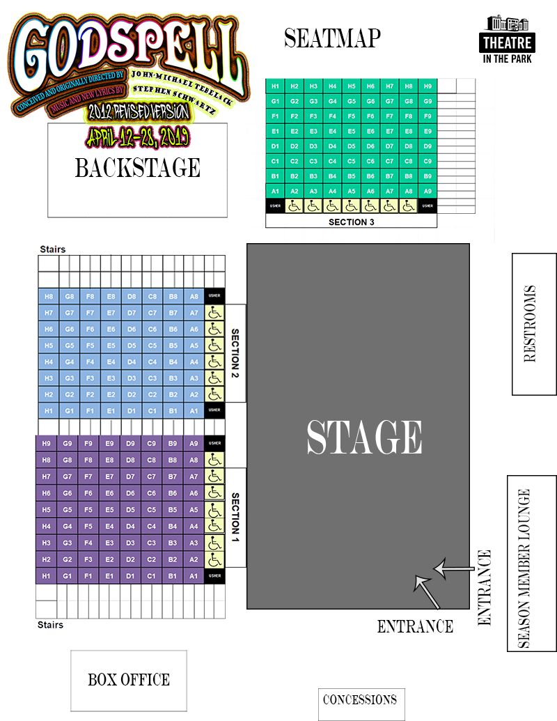 Theatre In The Park : Visit : Guided Tour and Seat Map