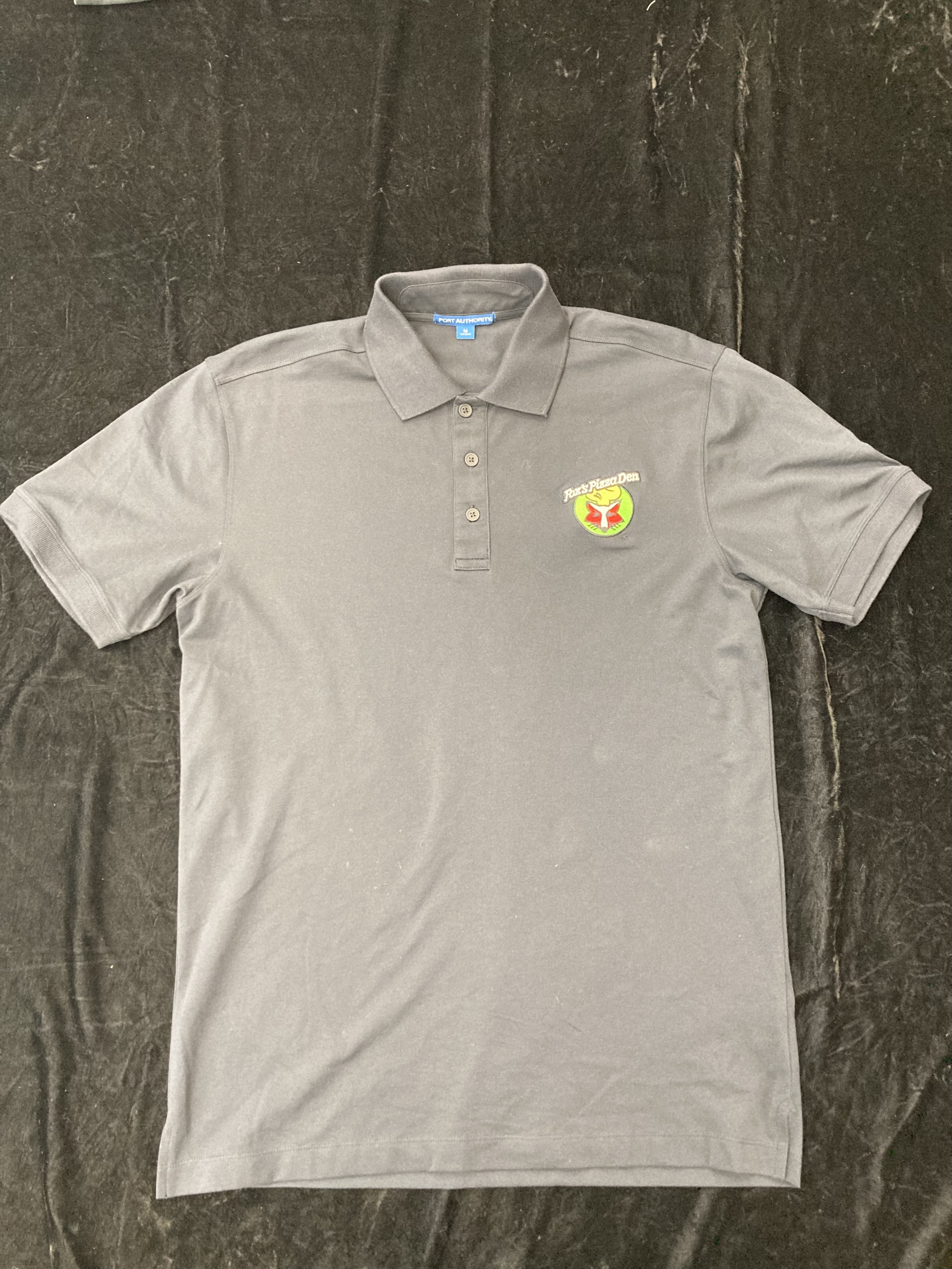 SALE Fox's Logo - Medium Black Cotton/Poly Polo (Port Authority)