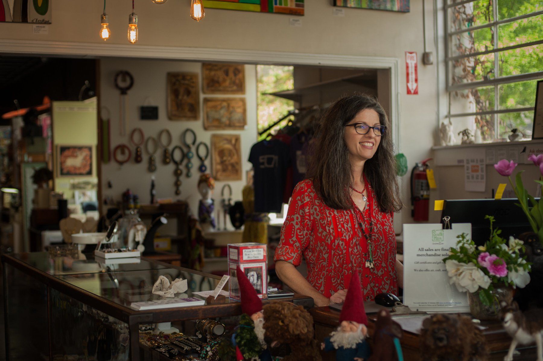 Valerie Wingers stands in the South Main Creative shop in historic SoMa district of Little Rock, Arkansas.
