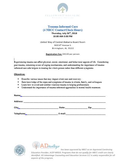 Trauma-Informed Care (4 NBCC Contact/Clock Hours)