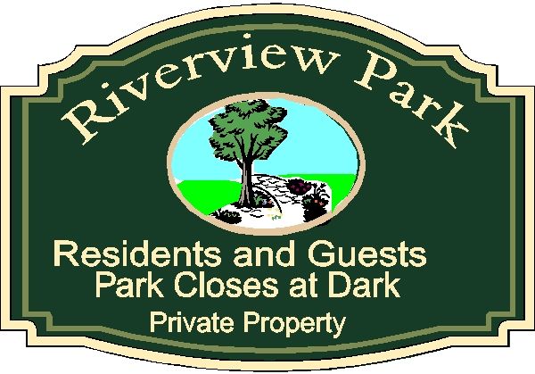 GA16491A - Design of Wood or HDU Sign for Park for Residents Only, Private Property