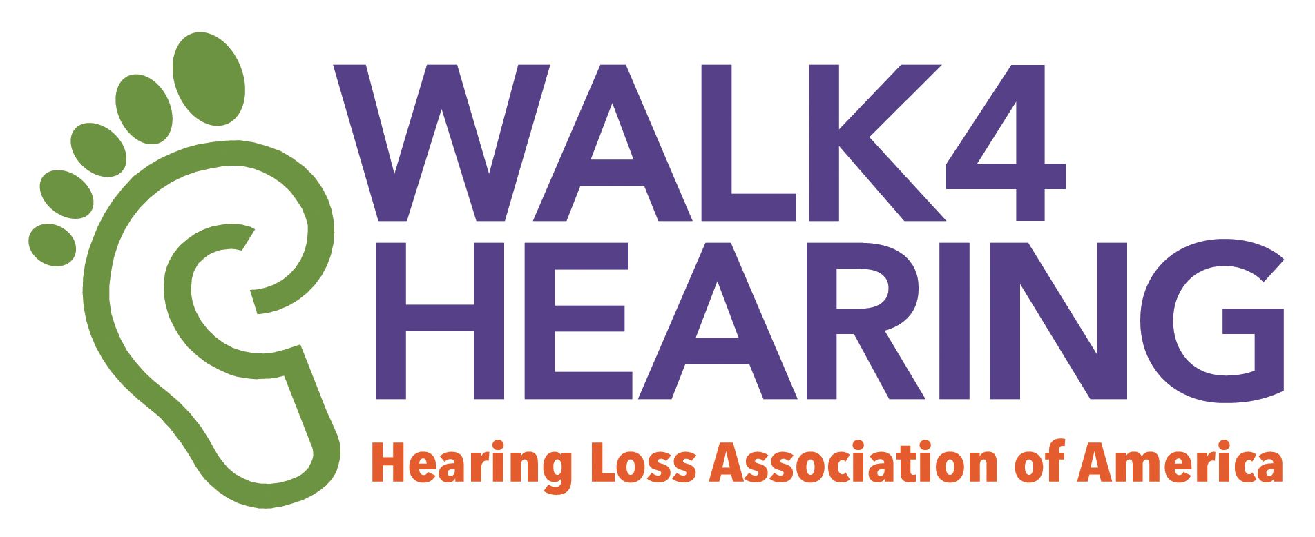 Image of Walk 4 Hearing logo, text reads Hearing Loss Association of America Walk 4 Hearing.