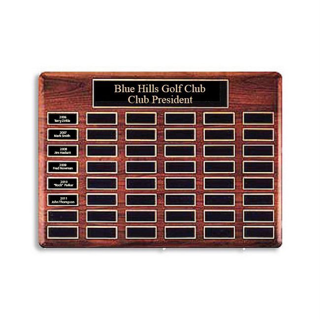 SB1270 - Blue Hills Golf Club  Perpetual Plaque  for Club Presidents,  Carved from African Mahogany 