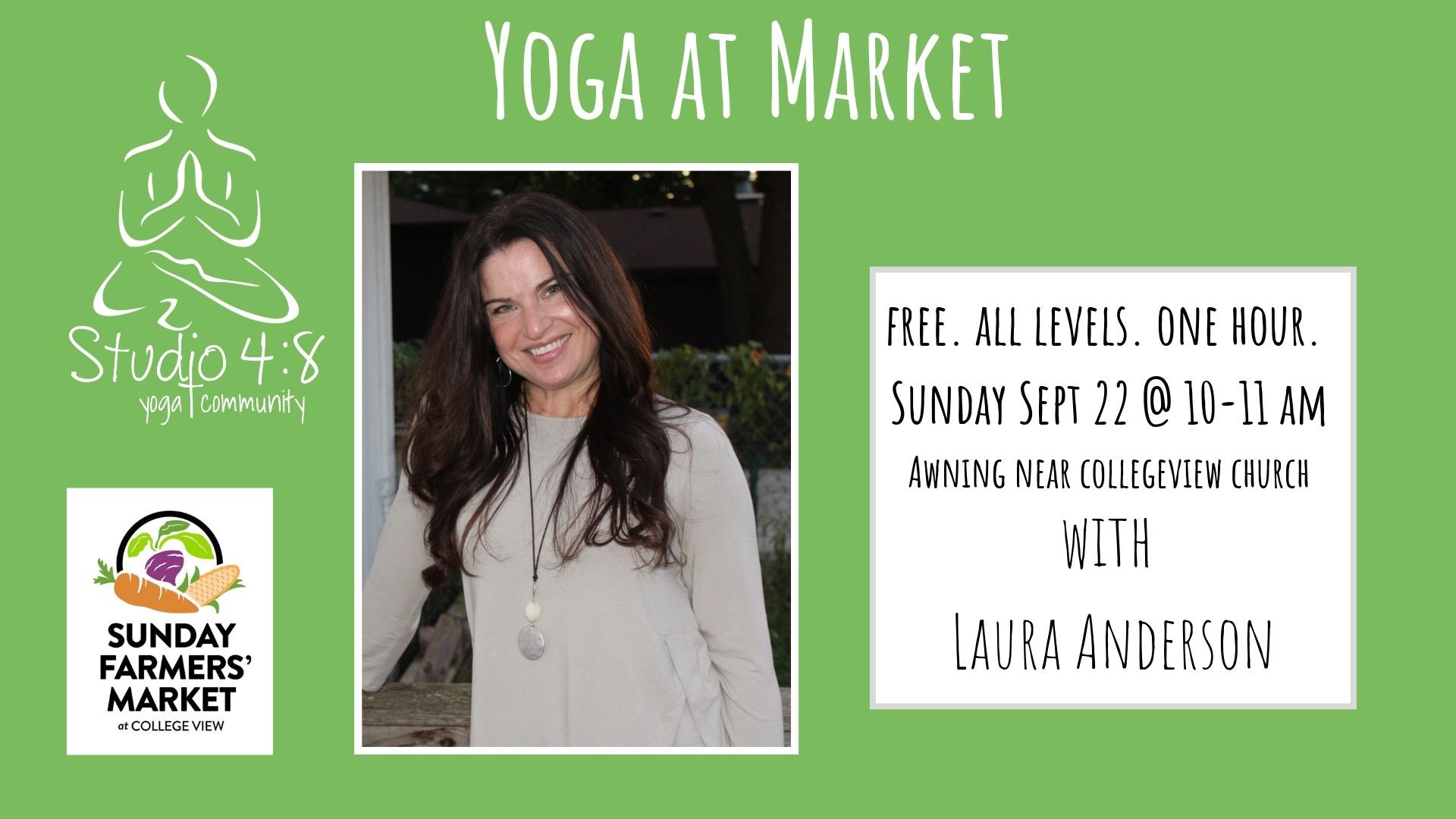 Yoga At The Market with Laura Andersen of Studio 4:8 Yoga