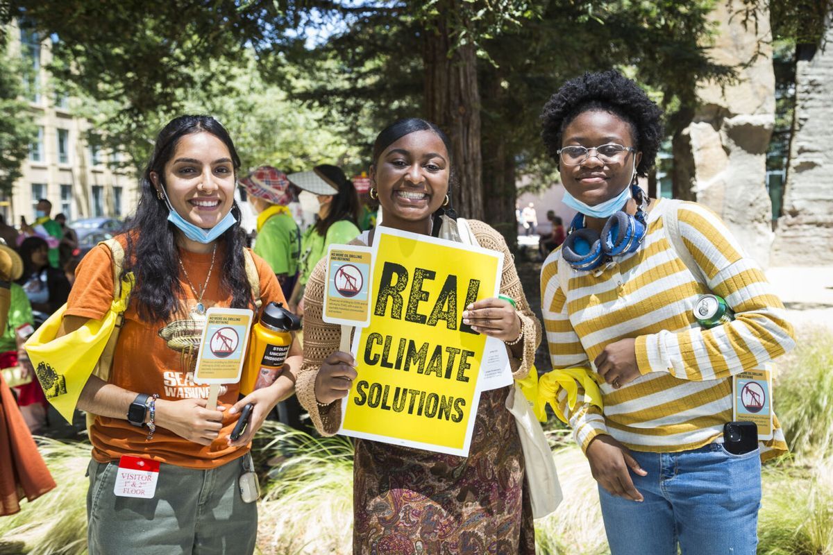 Woman Painting with Blue Paint