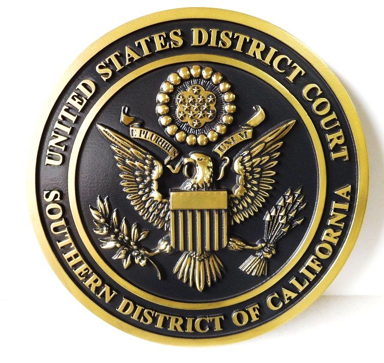 MB2050 - Seal of Federal District Court, 3-D Hand-rubbed