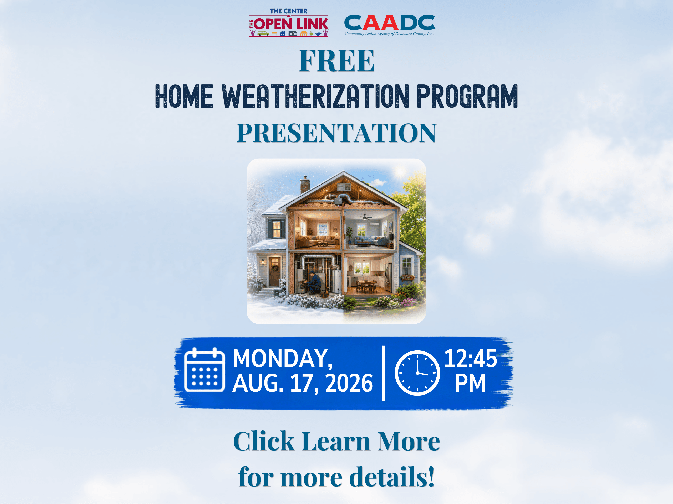 Free Home Weatherization Event at The Center!