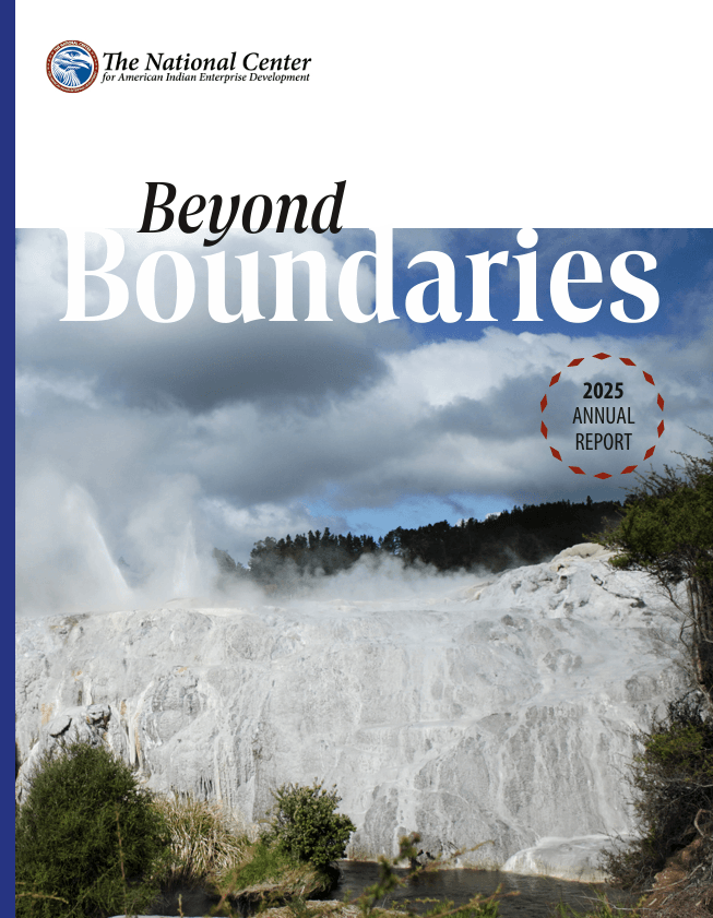 National Center for American Indian Enterprise Development (NCAIED) Seal behind a US Locations Map