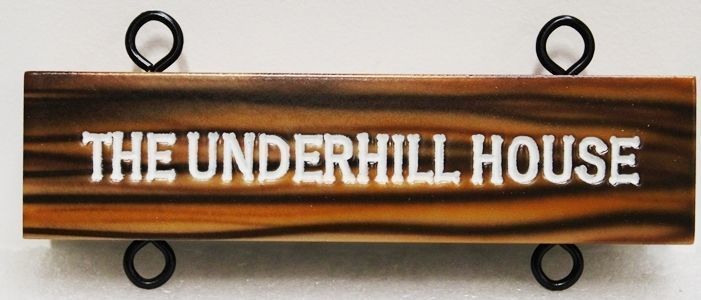 M1880 -Engraved Faux Wood  Grain residence name Sign for the Underhill House  