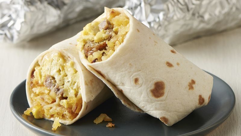 Young Chef making breakfast burritos