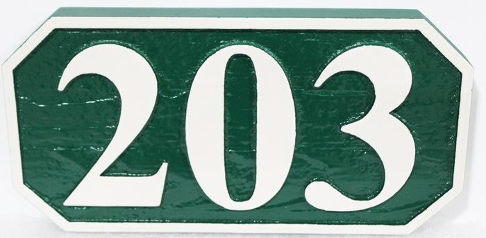 KA20928 - Carved 2.5-D Raised Relief High-Density-Urethane (HDU) Unit Number Sign for a Condo or Apartment