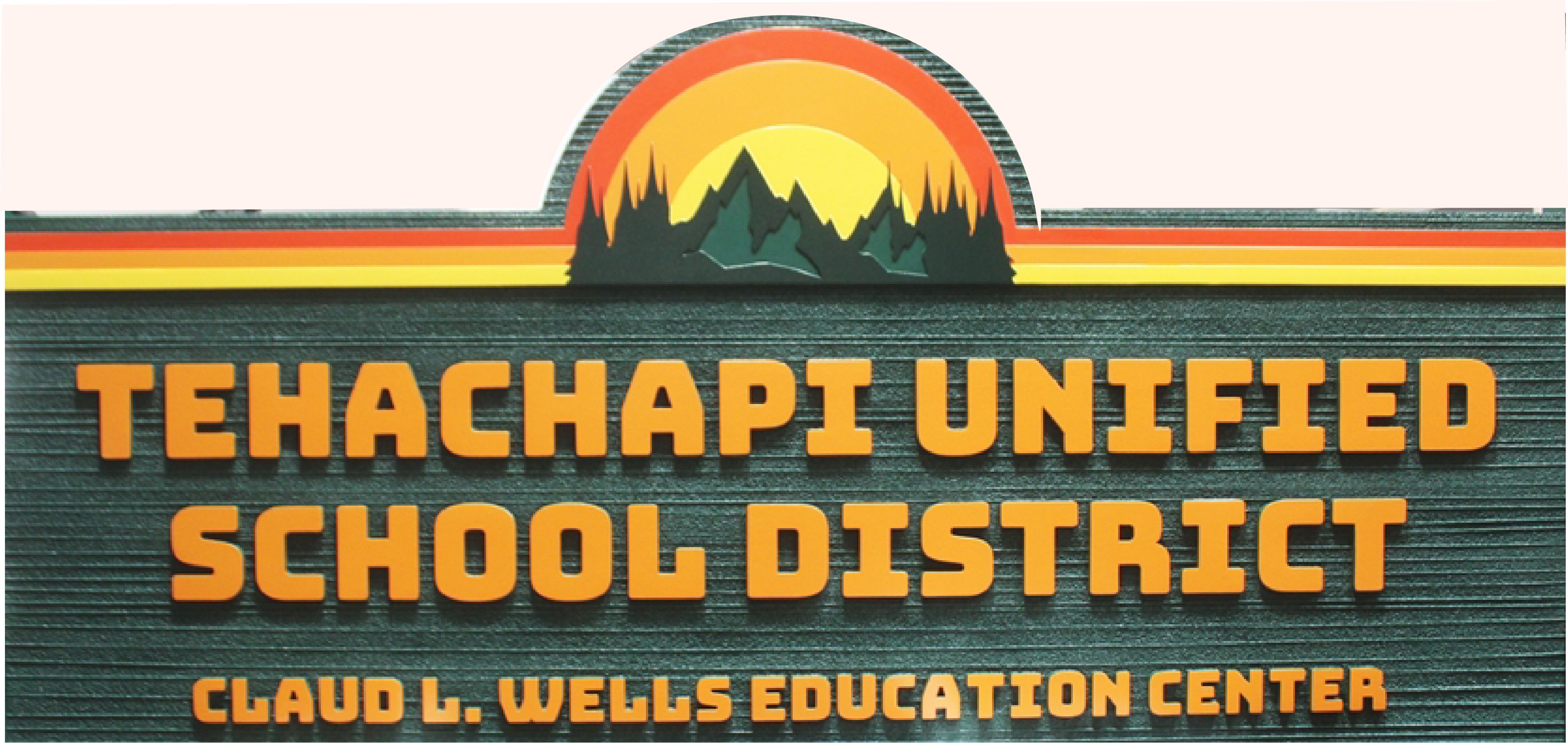 FA15701A - Carved 2.5-D Multi-level  and Sandblasted Sign for the Tehachapi Unified School District in California