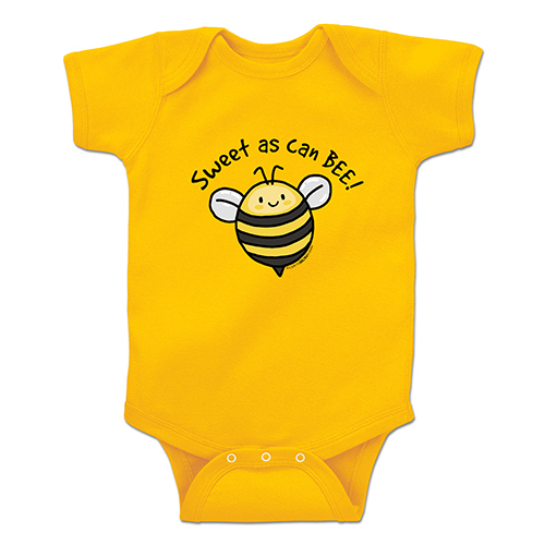 Sweet as Can Bee Gold Baby Onsie