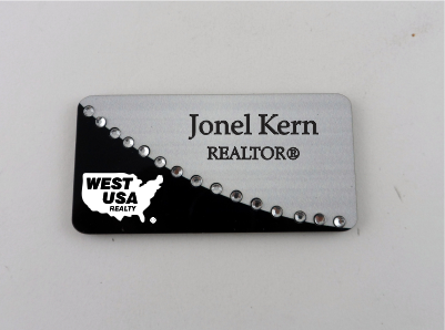 West USA Realty Black and Brushed Silver Two Tone Swirl