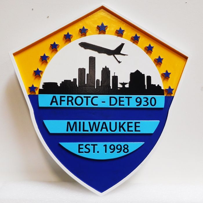 LP-8610 - Carved Crest of the AFROTC - DET 930, Artist-Painted