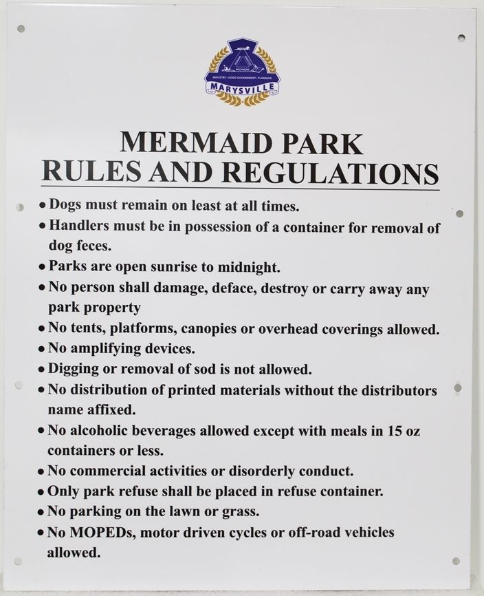 GA16574A - Carved High-Density-Urethane (HDU) Rules & Regulation Sign for Mermaid Park