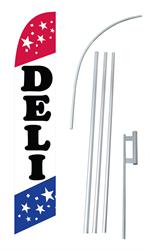 Deli Swooper/Feather Flag + Pole + Ground Spike