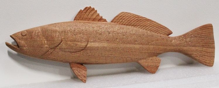 L21386 - Ocean Fish  Carved in 3-D Half-relief from California Redwood